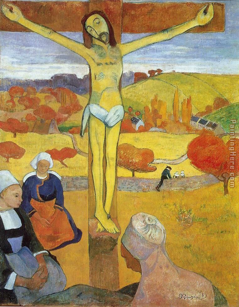 Yellow Christ painting - Paul Gauguin Yellow Christ art painting